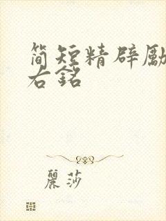 简短精辟励志座右铭
