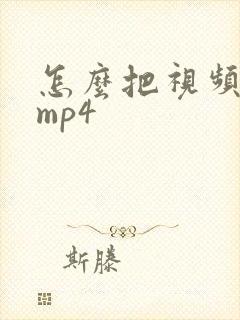 怎么把视频做成mp4