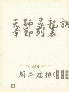 天师寻龙诀最新章节列表