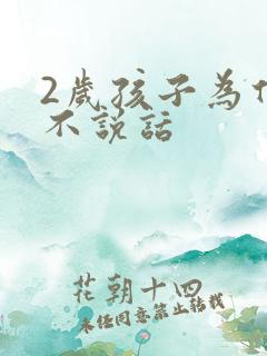 2岁孩子为什么不说话