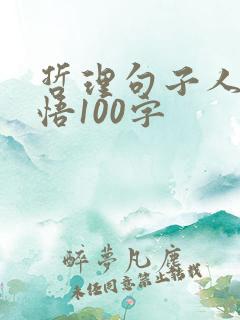 哲理句子人生感悟100字