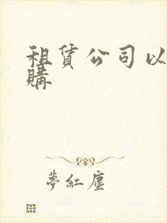 租赁公司以租代购