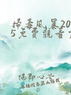 扫毒风暴2025免费观看完整版电视剧国语版