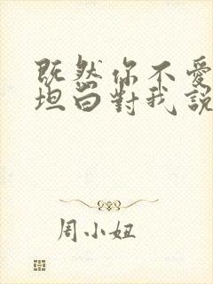 既然你不爱我就坦白对我说是什么歌