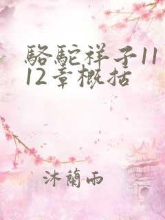 骆驼祥子11至12章概括