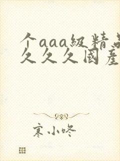 个aaa级精品久久久国产片