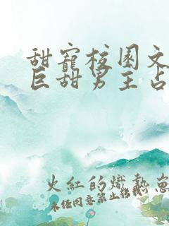 甜宠校园文推荐巨甜男主占有欲很强