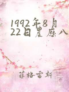 1992年8月22日农历八字怎么样