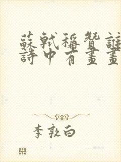 苏轼称赞谁的诗诗中有画画中有诗