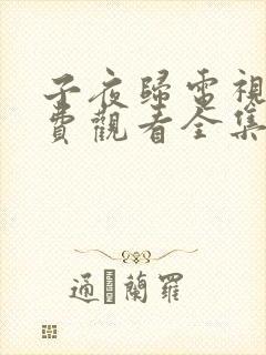 子夜归电视剧免费观看全集高清1617