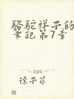 骆驼祥子的读书笔记第7章