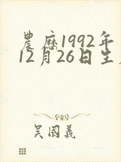 农历1992年12月26日生辰八字