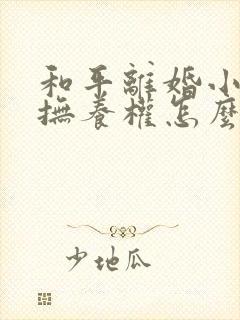 和平离婚小孩子抚养权怎么判定