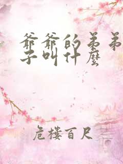 爷爷的弟弟的儿子叫什么