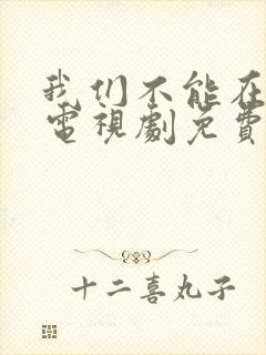 我们不能在一起电视剧免费观看全集
