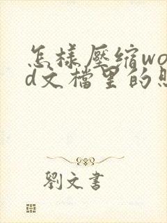怎样压缩word文档里的照片
