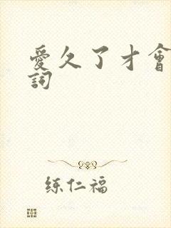 爱久了才会懂歌词