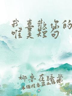 我喜欢你的句子唯美短句