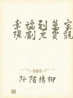 幸福到万家 电视剧免费观看