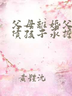父母离婚父亲欠债孩子承担债务吗 父母离婚父亲欠债孩子承担债务吗