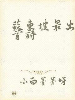 苏东坡最出名十首诗