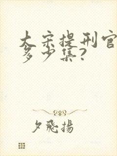 大宋提刑官一共多少集?