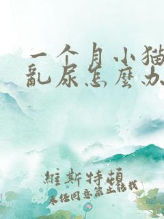 一个月小猫乱拉乱尿怎么办
