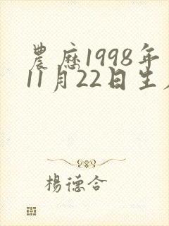农历1998年11月22日生辰八字