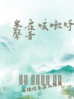 半夜咳嗽呼吸有声音