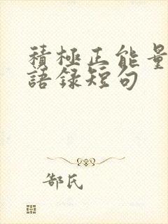 积极正能量励志语录短句