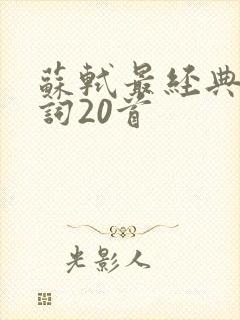 苏轼最经典的诗词20首