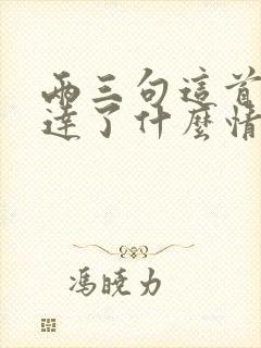 两三句这首歌表达了什么情感
