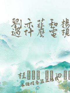 刘亦菲和杨洋演过什么电视剧