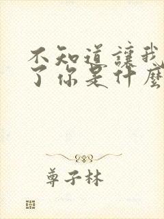 不知道让我遇见了你是什么歌