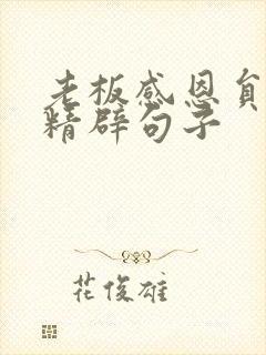 老板感恩员工的精辟句子
