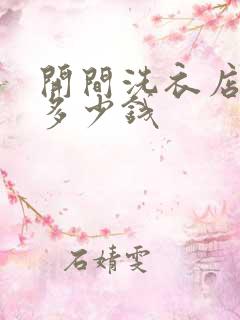 开间洗衣店投资多少钱