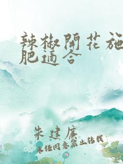 辣椒开花施什么肥适合