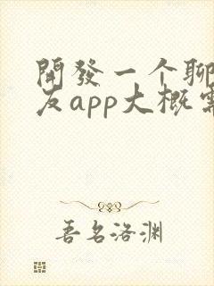 开发一个聊天交友app大概需要多少钱