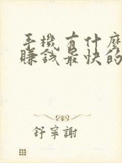 手机有什么可以赚钱最快的方法