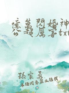 亿万闪婚神秘老公超厉害txt
