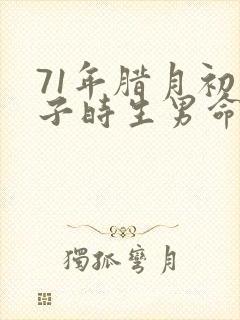 71年腊月初九子时生男命,是什么命运