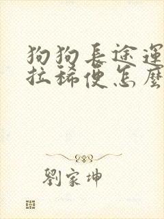 狗狗长途运输后拉稀便怎么办