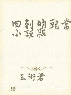 回到明朝当王爷小说版
