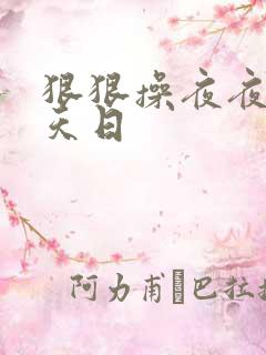 狠狠操夜夜爽天天日