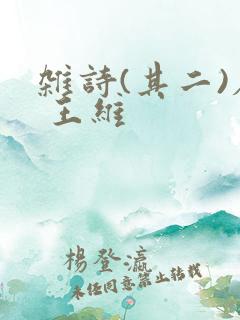 杂诗(其二)唐 王维
