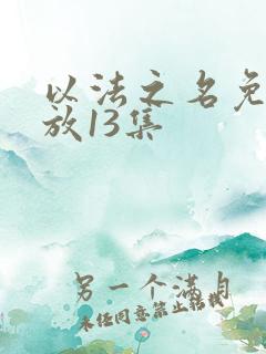 以法之名免费播放13集