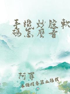 手机炒股软件筹码怎么看