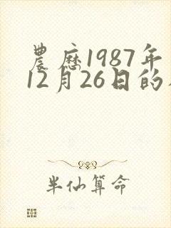 农历1987年12月26日的八字