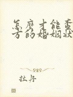 怎么才能查到对方的婚姻状况