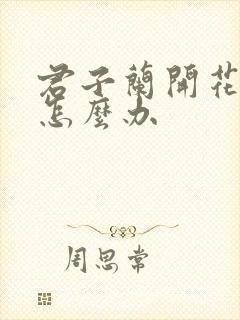 君子兰开花后箭怎么办